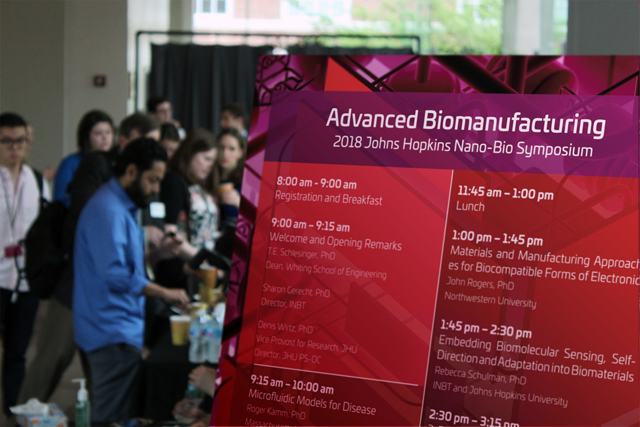 event agenda on a large board